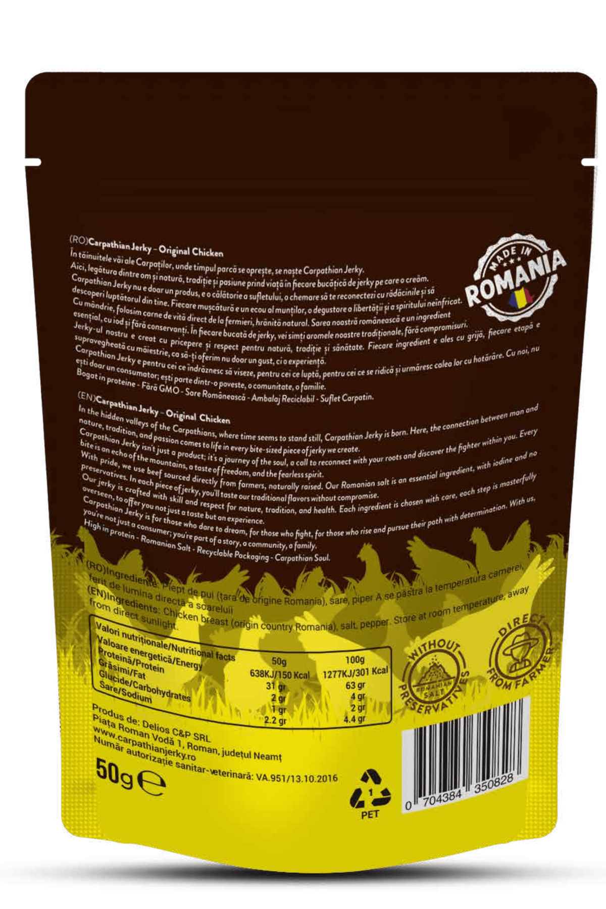 Carpathian Jerky Original Piščanec - Carpathian Jerky