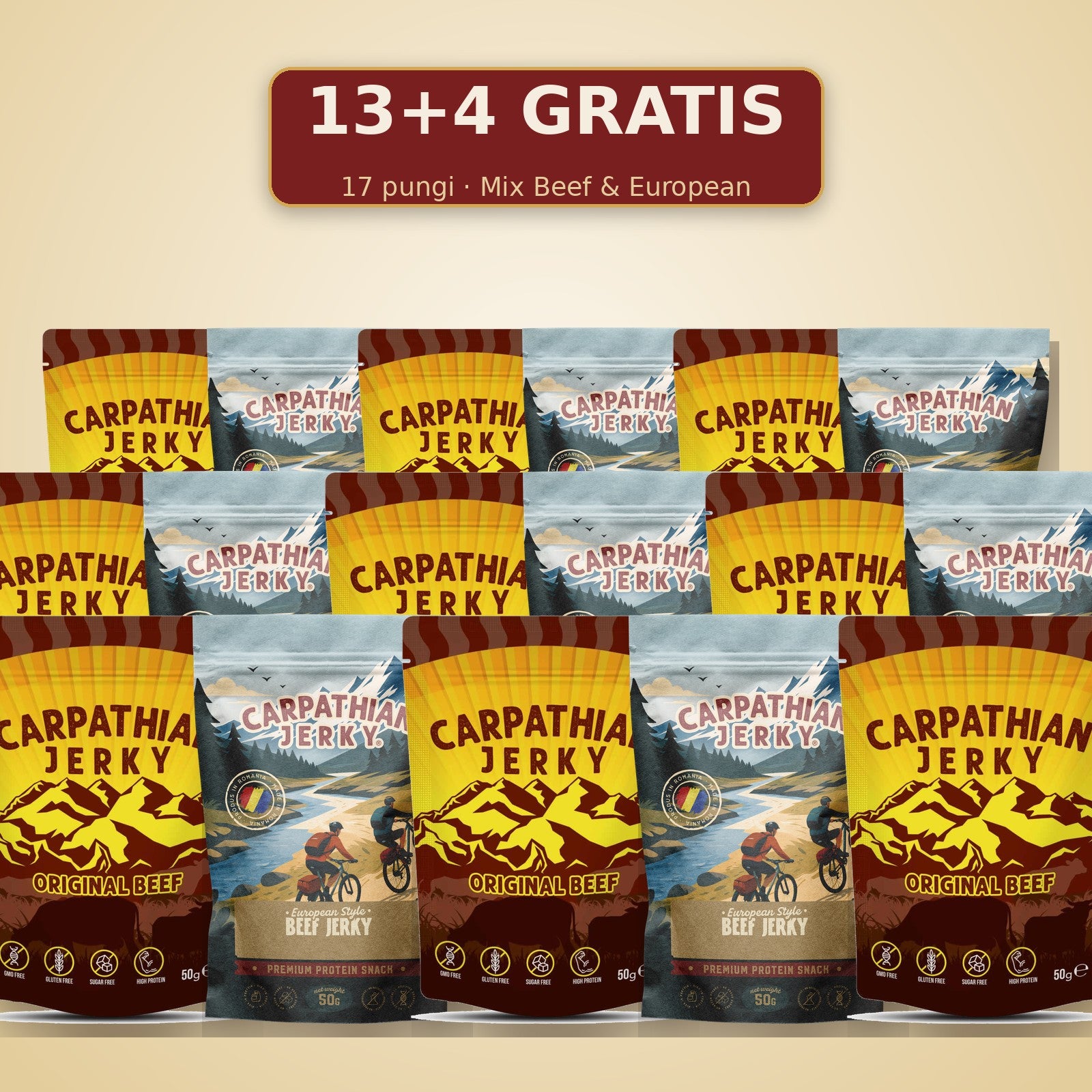 Mix 13+4 GRATIS — Original Beef & European Style
