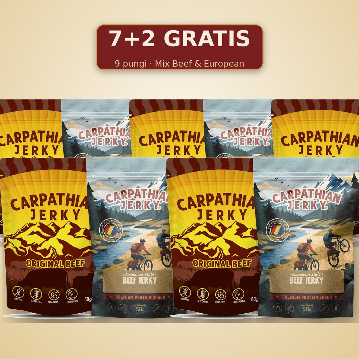 Mix 7+2 GRATIS — Original Beef & European Style